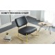 PU material cushioned rocking chair, unique rocking chair, cushioned seat, black backrest rocking chair, and gold metal legs. Comfortable side chairs in the living room, bedroom, and office