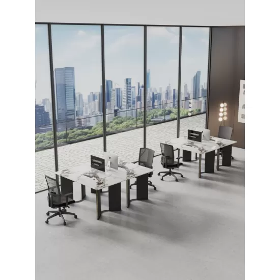 Modern minimalist rectangular dining table, white imitation marble tabletop, MDF table legs with gold metal decorative strips. Suitable for restaurant and living room F-HH Modern minimalist rectangular dining table, white imitation marble tabletop, MDF table legs with gold metal decorative strips. Suitable for restaurant and living room F-HH