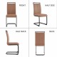 Dining Chairs,tech cloth High Back Upholstered Side Chair with C-shaped Tube Black Metal Legs for Dining Room Kitchen Vanity Patio Club Guest Office chair (Set of 2) Brown1162