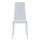 Grid armless high backrest dining chair, 4-piece set of silver metal legs white chair, office chair. Suitable for restaurants, living rooms, kitchens, and offices.W115162607  0924