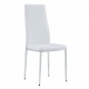 Grid armless high backrest dining chair, 4-piece set of silver metal legs white chair, office chair. Suitable for restaurants, living rooms, kitchens, and offices.W115162607  0924