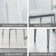 Grid armless high backrest dining chair, 4-piece set of silver metal legs white chair, office chair. Suitable for restaurants, living rooms, kitchens, and offices.W115162607  0924