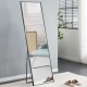 Aluminium alloy Metal Frame Wall Mounted Full Body  Mirror ,Bathroom Vanity Mirror, Bedroom Home Porch, Decorative Mirror, Clothing Store, Floor Mounted Large Mirror,.Black 65