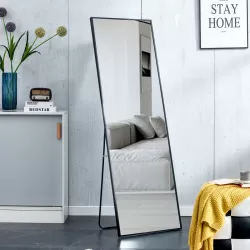 Aluminium alloy Metal Frame Wall Mounted Full Body  Mirror ,Bathroom Vanity Mirror, Bedroom Home Porch, Decorative Mirror, Clothing Store, Floor Mounted Large Mirror,.Black 65 Aluminium alloy Metal Frame Wall Mounted Full Body  Mirror ,Bathroom Vanity Mirror, Bedroom Home Porch, Decorative Mirror, Clothing Store, Floor Mounted Large Mirror,.Black 65