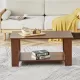Modern minimalist walnut colored double layered rectangular coffee table ,tea table.MDF material is more durable,Suitable for living room, bedroom, and study room.19.6 Modern minimalist walnut colored double layered rectangular coffee table ,tea table.MDF material is more durable,Suitable for living room, bedroom, and study room.19.6