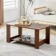 Modern minimalist walnut colored double layered rectangular coffee table ,tea table.MDF material is more durable,Suitable for living room, bedroom, and study room.19.6 Modern minimalist walnut colored double layered rectangular coffee table ,tea table.MDF material is more durable,Suitable for living room, bedroom, and study room.19.6