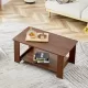 Modern minimalist walnut colored double layered rectangular coffee table ,tea table.MDF material is more durable,Suitable for living room, bedroom, and study room.19.6 Modern minimalist walnut colored double layered rectangular coffee table ,tea table.MDF material is more durable,Suitable for living room, bedroom, and study room.19.6