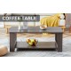 A modern and practical gray textured coffee table,tea table.Double layered coffee table made of MDF material,. Suitable for living room,bedroom and study room. 43.3