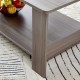 A modern and practical gray textured coffee table,tea table.Double layered coffee table made of MDF material,. Suitable for living room,bedroom and study room. 43.3