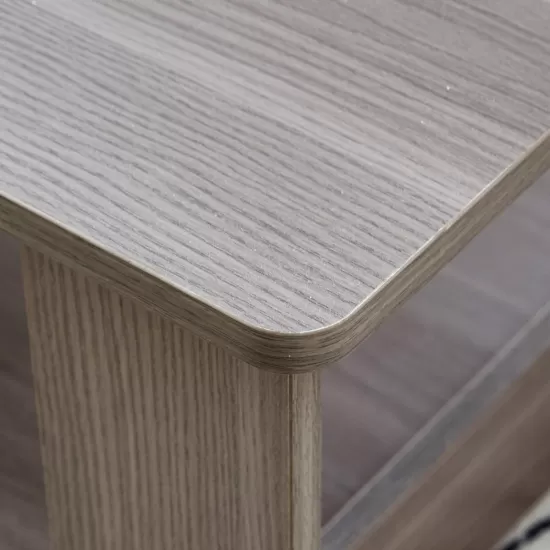 Modern minimalist gray wood grain double layered rectangular coffee table,tea table.MDF material is more durable,Suitable for living room, bedroom, and study room.19.6 Modern minimalist gray wood grain double layered rectangular coffee table,tea table.MDF material is more durable,Suitable for living room, bedroom, and study room.19.6