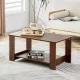 Modern minimalist walnut colored double layered rectangular coffee table ,tea table.MDF material is more durable,Suitable for living room, bedroom, and study room.19.6 Modern minimalist walnut colored double layered rectangular coffee table ,tea table.MDF material is more durable,Suitable for living room, bedroom, and study room.19.6