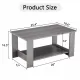 Modern minimalist gray wood grain double layered rectangular coffee table,tea table.MDF material is more durable,Suitable for living room, bedroom, and study room.19.6 Modern minimalist gray wood grain double layered rectangular coffee table,tea table.MDF material is more durable,Suitable for living room, bedroom, and study room.19.6