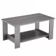 Modern minimalist gray wood grain double layered rectangular coffee table,tea table.MDF material is more durable,Suitable for living room, bedroom, and study room.19.6 Modern minimalist gray wood grain double layered rectangular coffee table,tea table.MDF material is more durable,Suitable for living room, bedroom, and study room.19.6