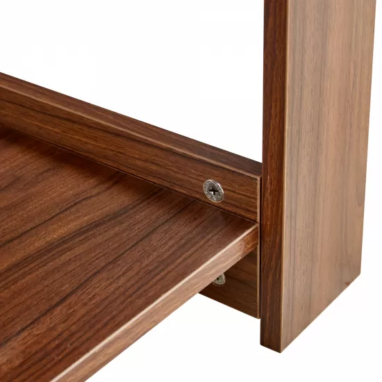 Modern minimalist walnut colored double layered rectangular coffee table ,tea table.MDF material is more durable,Suitable for living room, bedroom, and study room.19.6 Modern minimalist walnut colored double layered rectangular coffee table ,tea table.MDF material is more durable,Suitable for living room, bedroom, and study room.19.6