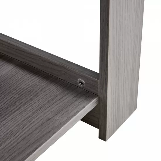 Modern minimalist gray wood grain double layered rectangular coffee table,tea table.MDF material is more durable,Suitable for living room, bedroom, and study room.19.6 Modern minimalist gray wood grain double layered rectangular coffee table,tea table.MDF material is more durable,Suitable for living room, bedroom, and study room.19.6