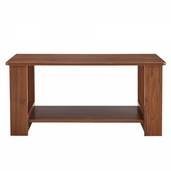 Modern minimalist walnut colored double layered rectangular coffee table ,tea table.MDF material is more durable,Suitable for living room, bedroom, and study room.19.6 Modern minimalist walnut colored double layered rectangular coffee table ,tea table.MDF material is more durable,Suitable for living room, bedroom, and study room.19.6