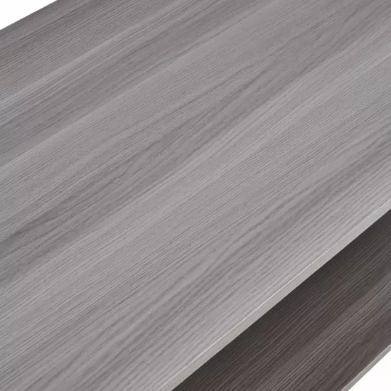 Modern minimalist gray wood grain double layered rectangular coffee table,tea table.MDF material is more durable,Suitable for living room, bedroom, and study room.19.6 Modern minimalist gray wood grain double layered rectangular coffee table,tea table.MDF material is more durable,Suitable for living room, bedroom, and study room.19.6