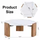 Modern practical MDF coffee table with white tabletop and wooden toned legs. Suitable for living rooms and guest rooms. Modern practical MDF coffee table with white tabletop and wooden toned legs. Suitable for living rooms and guest rooms.