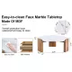 Modern practical MDF coffee table with white tabletop and wooden toned legs. Suitable for living rooms and guest rooms. Modern practical MDF coffee table with white tabletop and wooden toned legs. Suitable for living rooms and guest rooms.