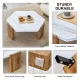 Modern practical MDF coffee table with white tabletop and wooden toned legs. Suitable for living rooms and guest rooms. Modern practical MDF coffee table with white tabletop and wooden toned legs. Suitable for living rooms and guest rooms.