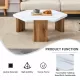 Modern practical MDF coffee table with white tabletop and wooden toned legs. Suitable for living rooms and guest rooms. Modern practical MDF coffee table with white tabletop and wooden toned legs. Suitable for living rooms and guest rooms.