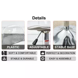 Modern minimalist bar chairs and bar stools. Can rotate 360 ° and adjust lifting. PET backrest and PU seats. Set of 2. Suitable for bars, restaurants, and front desk cashiers. Modern minimalist bar chairs and bar stools. Can rotate 360 ° and adjust lifting. PET backrest and PU seats. Set of 2. Suitable for bars, restaurants, and front desk cashiers.