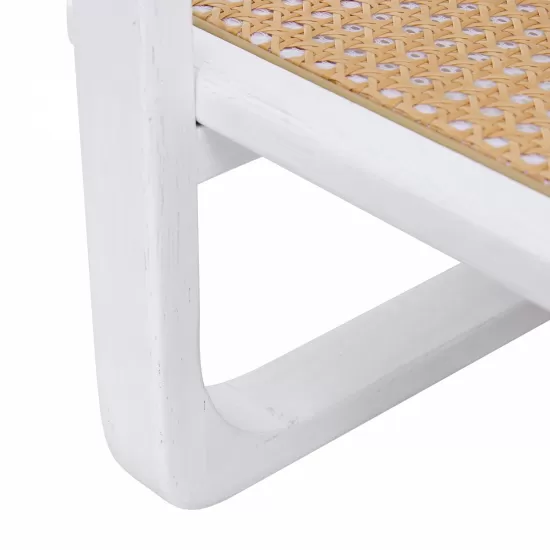 Modern minimalist white double layered solid wood coffee table. Glass tabletop, imitation rattan edge table. Rectangular table suitable for living room, dining room, and bedroom Modern minimalist white double layered solid wood coffee table. Glass tabletop, imitation rattan edge table. Rectangular table suitable for living room, dining room, and bedroom