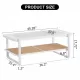 Modern minimalist white double layered solid wood coffee table. Glass tabletop, imitation rattan edge table. Rectangular table suitable for living room, dining room, and bedroom Modern minimalist white double layered solid wood coffee table. Glass tabletop, imitation rattan edge table. Rectangular table suitable for living room, dining room, and bedroom