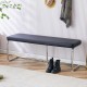 Black leather bench, silver metal legs, shoe changing bench sofa bench dining chair, suitable for bedroom fitting room, storage room, dining room, and living room. ST-005