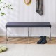 Black leather bench, silver metal legs, shoe changing bench sofa bench dining chair, suitable for bedroom fitting room, storage room, dining room, and living room. ST-005