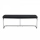 Black leather bench, silver metal legs, shoe changing bench sofa bench dining chair, suitable for bedroom fitting room, storage room, dining room, and living room. ST-005