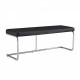 Black leather bench, silver metal legs, shoe changing bench sofa bench dining chair, suitable for bedroom fitting room, storage room, dining room, and living room. ST-005