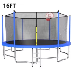 16FT Trampoline with Balance Bar & Basketball Hoop&Ball, 1.5MM Thickened Recreational Trampoline for Adults & Kids, ASTM Approved Reinforced Type Outdoor Trampoline with Enclosure Net 16FT Trampoline with Balance Bar & Basketball Hoop&Ball, 1.5MM Thickened Recreational Trampoline for Adults & Kids, ASTM Approved Reinforced Type Outdoor Trampoline with Enclosure Net