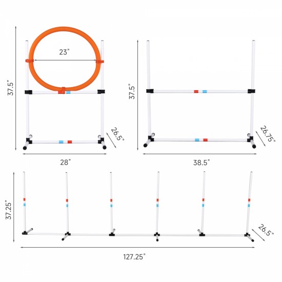 3PC Dog Agility Equipment Set, Obstacle Course Exercise for Dog