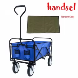 Folding Wagon Garden Shopping Beach Cart (Blue) Folding Wagon Garden Shopping Beach Cart (Blue)