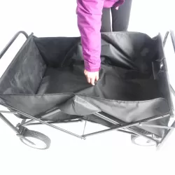 Folding Wagon Garden Shopping Beach Cart (Black) Folding Wagon Garden Shopping Beach Cart (Black)
