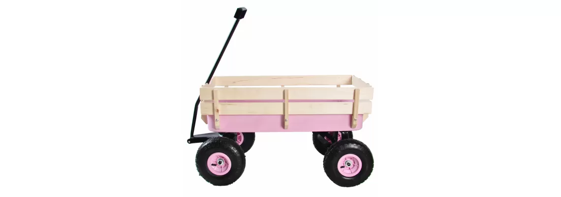   

Explore the Versatile Outdoor Wagon with Wood Railing and Air Tires for Kids' Garden Adventures