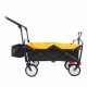 folding wagon Collapsible Outdoor Utility Wagon, Heavy Duty Folding Garden Portable Hand Cart, Drink Holder, Adjustable Handles