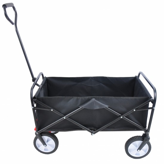 Folding Wagon Garden Shopping Beach Cart (black)