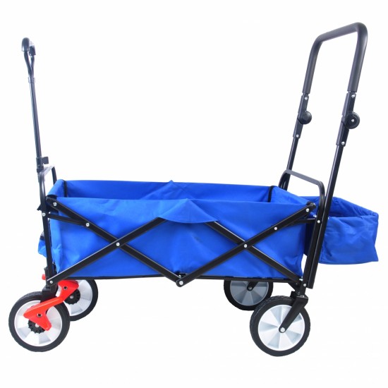 folding wagon Collapsible Outdoor Utility Wagon, Heavy Duty Folding Garden Portable Hand Cart, Drink Holder, Adjustable Handles