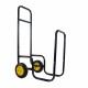 Firewood Log Cart Carrier - Outdoor or Indoor Black Steel Wood Rack Storage Mover - Rolling Wheeled Metal Dolly Hauler - Wood Moving Equipment