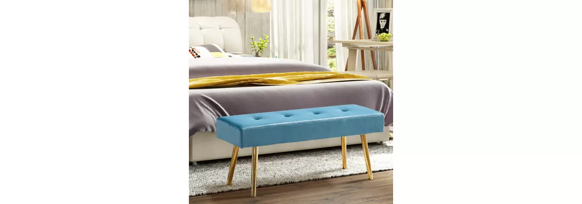 Stylish Blue Velvet Bed Bench with Gold Legs for Your Bedroom
Stylish Blue Velvet Bed Bench with Gold Legs for Your Bedroom