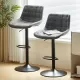Grey Pu Leather Swivel Adjustable Height Bar Stool Chair For Kitchen(Set of 2) Grey Pu Leather Swivel Adjustable Height Bar Stool Chair For Kitchen(Set of 2)
