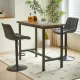 Grey Pu Leather Swivel Adjustable Height Bar Stool Chair For Kitchen(Set of 2) Grey Pu Leather Swivel Adjustable Height Bar Stool Chair For Kitchen(Set of 2)