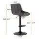 Grey Pu Leather Swivel Adjustable Height Bar Stool Chair For Kitchen(Set of 2) Grey Pu Leather Swivel Adjustable Height Bar Stool Chair For Kitchen(Set of 2)