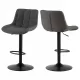 Grey Pu Leather Swivel Adjustable Height Bar Stool Chair For Kitchen(Set of 2) Grey Pu Leather Swivel Adjustable Height Bar Stool Chair For Kitchen(Set of 2)