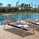 Patio Sunlounger, Sunbed for Backyard Poolside Porch Balcony Lawn, Acacia Wood and Rope