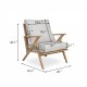 2 Pieces Patio Furniture Chairs, Set of 2 Outdoor Acacia Wood Sofa Set with Soft Seat for Garden, Backyard, Poolside, Bistro and Deck