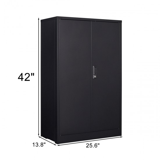 Metal Storage Cabinet with Locking Doors and Adjustable Shelf, Folding Filing Storage Cabinet , Folding Storage Locker Cabinet for Home Office,School,Garage, Black