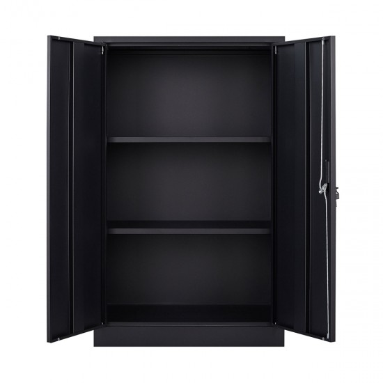 Metal Storage Cabinet with Locking Doors and Adjustable Shelf, Folding Filing Storage Cabinet , Folding Storage Locker Cabinet for Home Office,School,Garage, Black